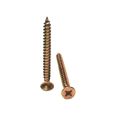 Саморез желтый универсальный оцинкованный с потайной головкой 5.0x55 мм, pz2, 10 кг GSMETZ 1035055