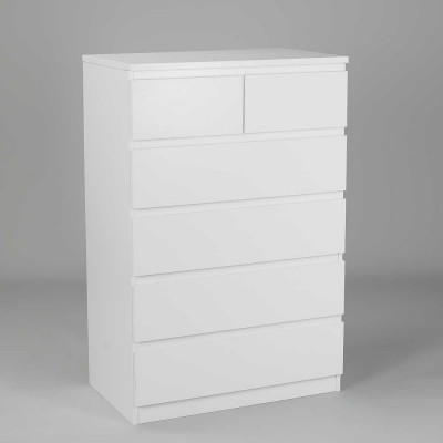 Комод Гуд ЛАКК МАЛЬТА 6 ящиков, 80x48x121 см, белый 2.05.02.100.1
