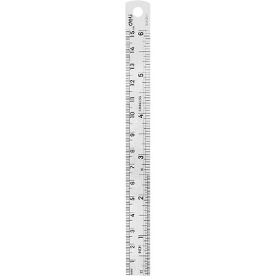 Стальная линейка DELI dl8015y 150 мм, нержавеющая сталь 118991