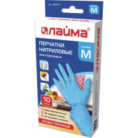 Нитриловые перчатки LAIMA многоразовые особо прочные, 5 пар, M, голубые,, 605017