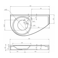 Раковина 1Marka Элипс Piccolo Polytitan 85 L 07элпк85л