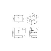 Мойка ALVEUS QUADRIX 60 BRS-90 790х450х200 мм, в комплекте с сифоном 1102384 1092477