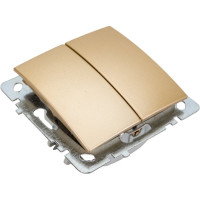 Механизм выключателя NILSON 2СП золото Touran/Alegra metallic 24150403