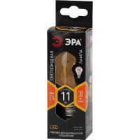 Филаментная лампа ЭРА F-LED B35-11w-827-E14, свеча, 11 Вт, теплая, E14, 10/100/5000 Б0046985