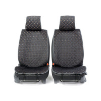 Накидки на передние сиденья CarPerformance, 2 шт. материал алькантара CUS-1012 BK/BE