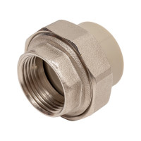 Комбинированная муфта VRT разъемная, наружная, 32х3/4", EVER plast, серый 538326