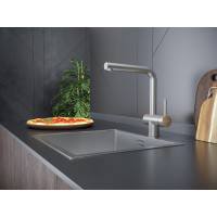 Смеситель для кухни Paulmark DOSSE, брашированная сталь,  Do214418-BS