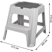 Табурет со ступенькой Бытпласт Volf 472х486х418 мм, светло-серый 431260730