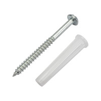 Набор vipкрепеж белый дюбель 8x45, шуруп 5x60 плоская головка, цинк, 3+3 шт. 11507 VIPS