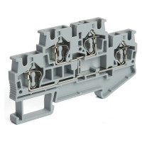 Самозажимной 4-проводной проходной зажим STEKKER 2 уровня ЗНИ - 2,5, JXB ST 2,5, серый LD555-1-25, 100шт, 39967