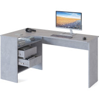 Письменный стол СОКОЛ СПм-25 левый, бетон 00-00011530