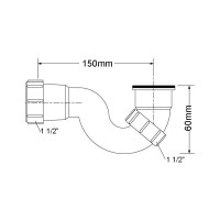 Колено McAlpine пластик (круглое) ф11/2-40, h=60мм MRB6