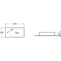 Керамическая раковина VINCEA 370x180x90, подвесная, цвет белый, левая VBS-133L