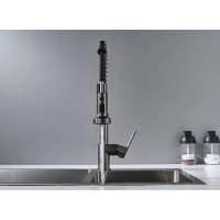 Пружинный смеситель для кухни SHEVANIK с выдвижной лейкой черный S963H