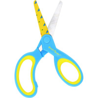 Безопасные детские ножницы Каляка-Маляка 135 мм эргоном. ручки пластиковые с резин. вставками желт. с принтом на лезвиях НДПКМ