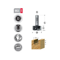 Фреза для изготовления подносов 28.6х45 мм, хв-к 8 мм, R=6.3 мм WOODWORK 951.2913.08