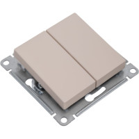 2-клавишный выключатель Systeme Electric Atlasdesign песочный сх.1, 10ах ATN001251
