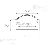 Комплект алюминиевого профиля LEDCRAFT с экраном и заглушками LC-LP1022M20-1 1638000111