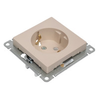 Розетка Systeme Electric Atlasdesign песочный, с заземлением, 16а ATN001243