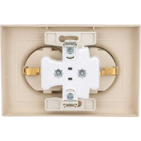 2-местная розетка Systeme Electric Atlasdesign песочный, с заземлением,16а, (в сборе с рамкой) ATN001224