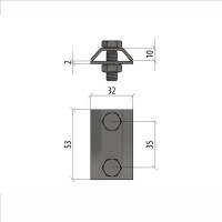 Параллельный соединитель прутка Система КМ D5-8 мм AURAFORT ZN PS-D5-8 ZN MA0056