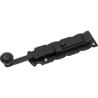 Накладная фигурная задвижка Tech-Krep/Zitar ЗД-110x35 плоский ригель L 150 черный матовый 1 шт. пакет 151906
