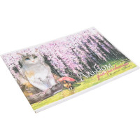 Альбом для рисования Феникс + Кот в сакуре 40 л, А4 блок - белый офсет 100 г/кв.м. 64721