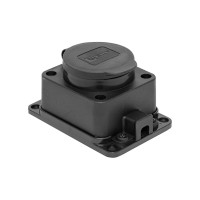 Каучуковая настенная розетка EKF с защитной крышкой 230В 2P PE 16A IP44 RPS-014-16-230-44
