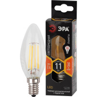 Филаментная лампа ЭРА F-LED B35-11w-827-E14, свеча, 11 Вт, теплая, E14, 10/100/5000 Б0046985