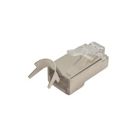 Экранированный универсальный коннектор RJ-45 (8P8C) Cabeus под витую пару, категория 6a/7/7a, (для одножильного и многожильного кабеля) 100 шт 8P8C-SH-C7(1.5)-TWP