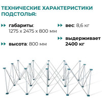 Складной стол-верстак Lossew Q4 Ant 3x5_80 П (120х240х80см) ANT3580P