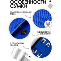 Хозяйственная сумка KINGTUL на 4 колесах с ручками и боковым карманом 140x265x460 мм, карман-190x300 мм, диаметр колес-39 мм KT-FN209-4(51439)