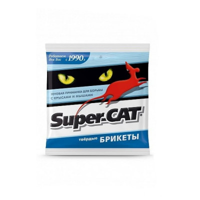 Avgust Приманка для борьбы с крысами и мышами Super-Cat, твердый брикет, 48 г 96003859