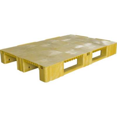 Дигрус Паллет 1200x800x150 сплошной, на 3-х полозьях желтый П-120.80.15-Сп3Ж/Д