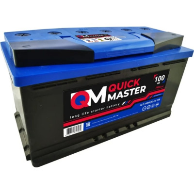 Аккумуляторная батарея Quick Master SP 6СТ-100 (R)-(0) 780А, 353x175x190 4657771813269