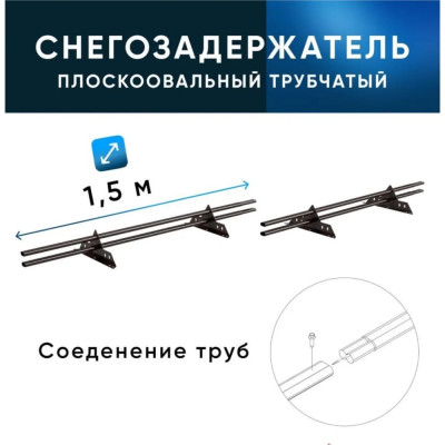 KROVZAVOD Снегозадержатель ЭКОНОМ 40/20x1.5мм 3000 по 1,5м 8017 4опоры 3769321