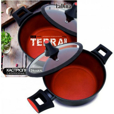 Ladina Кастрюля TERRACOTTA алюминиевая с антипригарным покрытием Д24см 3,7л 51024