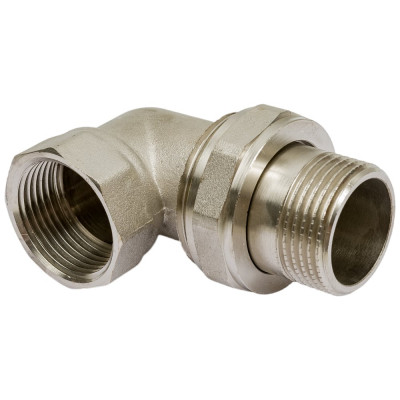 Угловой латунный никелированный соединитель STI D270-05002