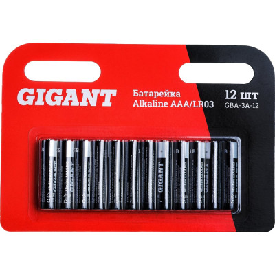 Gigant Батарейка Alkaline ААА/LR03 блистер 12 шт. GBA-3A-12