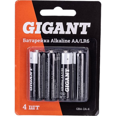 Gigant Батарейка Alkaline АА/LR6 блистер 4 шт. GBA-2A-4