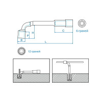Г-образный торцевой ключ 28мм KING TONY 1080-28