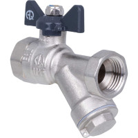 Шаровой кран AQUALINK вн-вн 1/2 Vs B с фильтром, бабочка 1161