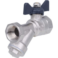 Шаровой кран AQUALINK вн-вн 1/2 Vs B с фильтром, бабочка 1161