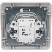1-клавишный выключатель Systeme Electric скрытой проводки W59 10А IP20 10AX в сборе белый VS110-154-18