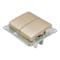 2-клавишный механизм переключателя Systeme Electric скрытой проводки Glossa 10А IP20 6/2 10AX титан GSL000465