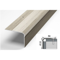 Порог угловой алюминиевый (54х41.8 мм; 0.9 м; декоративный; клен беленый) Лука УТ000001753