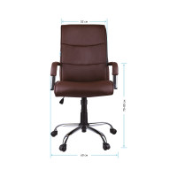 Кресло руководителя Helmi HL-E03 Accept, экокожа коричневая 274818