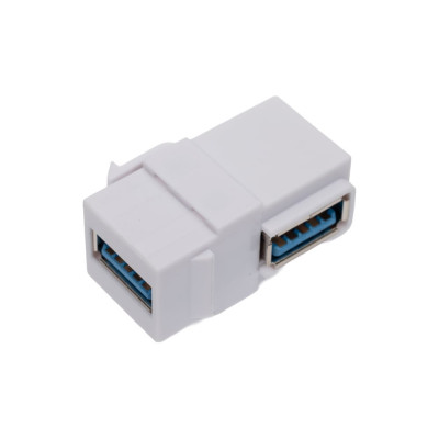 Модуль LANMASTER Keystone, USB 3.0, тип A, мама-мама, 90 градусов, белый LAN-OK-USB30-AA/V-WH