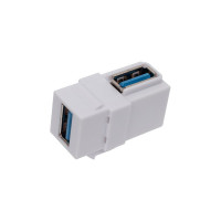 Модуль LANMASTER Keystone, USB 3.0, тип A, мама-мама, 90 градусов, белый LAN-OK-USB30-AA/V-WH