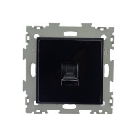 Компьютерная розетка CGSS RJ45 кат. 5e одинарная, черная Эстетика GL-W201C-BCG